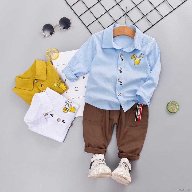 Set quần áo in hình quả chanh phong cách Hàn Quốc dành cho bé trai