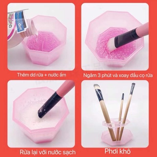Cốc vệ sinh cọ trang điểm Daiso Nhật Bản