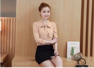 ÁO SƠ MI CỘT NƠ CỔ TIM
