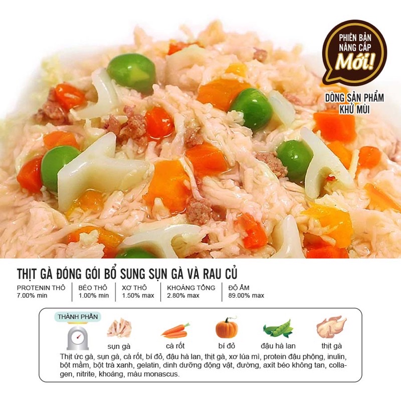 Thịt gà đóng gói cho chó Delicious Times 70g ___