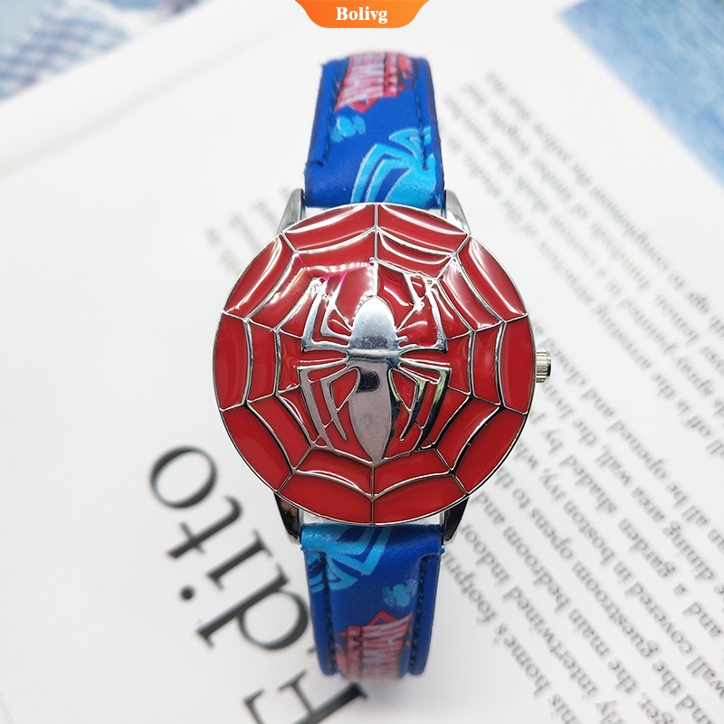 Đồng Hồ Kim Loại Nắp Lật Hình Người Nhện/Captain America/Ironman Disney Dành Cho Bé Trai