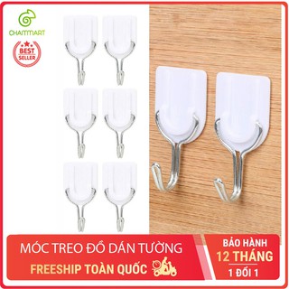 Bộ 6 Móc Dán Tường HOOK, Móc Nhựa Treo Đồ Dính Tường (6 Cái/Gói)