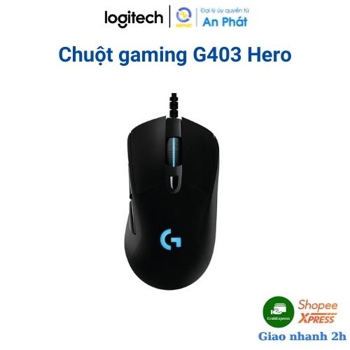 Chuột chơi game có dây Logitech G403 HERO 16.000 DPI, Chiếu sáng RGB