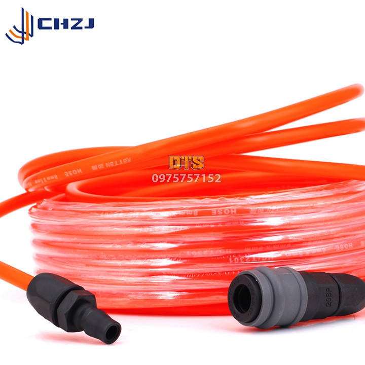 Bộ đầu nối nhanh dây hơi phi 8 CHZJ 20SP+20PP khớp nối nhanh tự động khóa bằng nhựa thép đặc chủng chống va đập