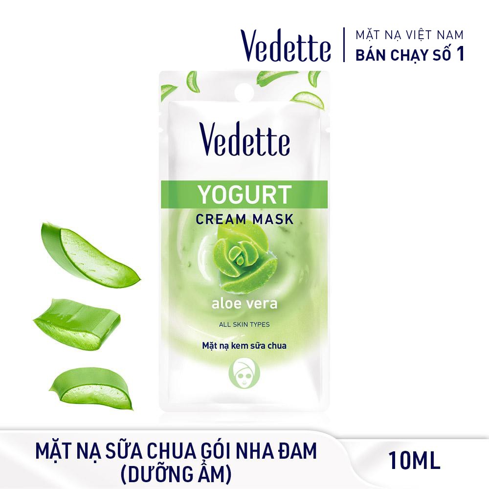 Mặt Nạ Kem Sữa Chua  Nha Đam 10ml VEDETTE - DƯỠNG DA ẨM &amp; DỊU DA - TPM044