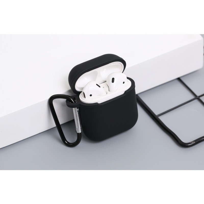 Bao đựng tai nghe AP2 HỔ VẰN chống xước,chất liệu sillicon cao cấp,  Ốp, case AP loại trơn nhiều màu có móc khóa