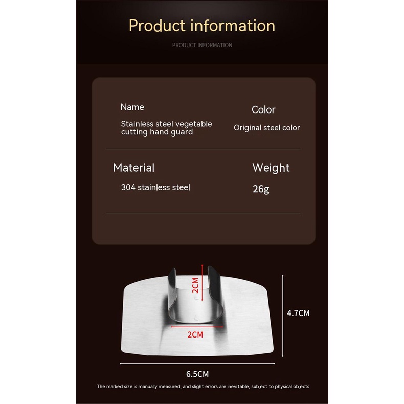 Dụng Cụ Bảo Vệ Ngón Tay Khi Cắt Rau Củ Bằng Thép Không Gỉ 304