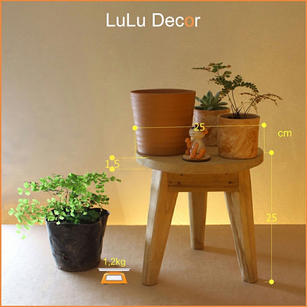 Ghế Đôn, Ghế Đẩu Gỗ Keo 25x25cm, Ngồi Hoặc Làm Kệ Để Đồ, Kệ Trang Trí Decor | BigBuy360 - bigbuy360.vn