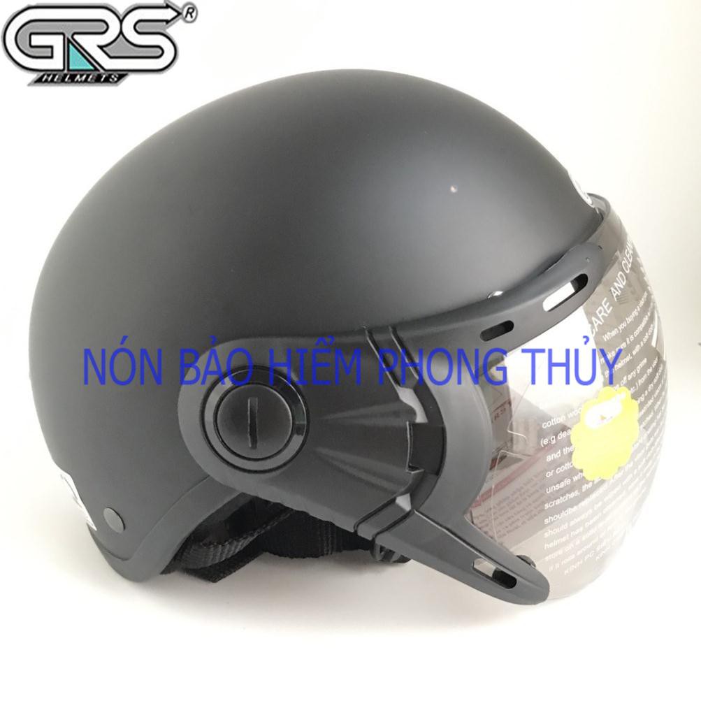 ❤️𝑺𝑰𝑬̂𝑼 𝑯𝑶𝑻❤️Mũ bảo hiểm nửa đầu kính trà chống lóa cao cấp - GRS A33K (có thể chọn mầu) - Vòng đầu 56-58cm - Bảo hành