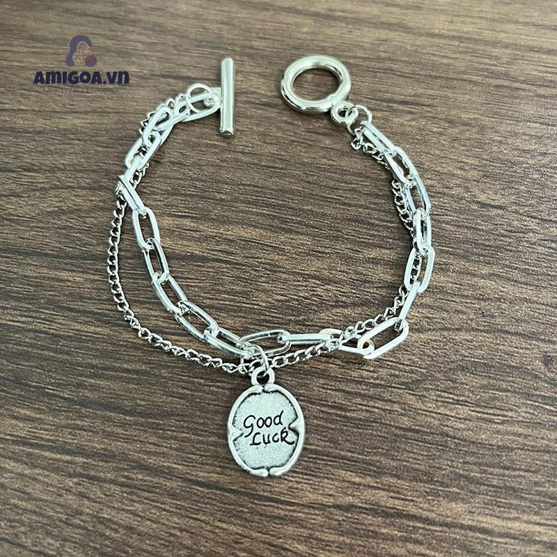 ✨✨Vòng Tay Có Khóa May Mắn OT Phong Cách Hip Hop Cho Nữ