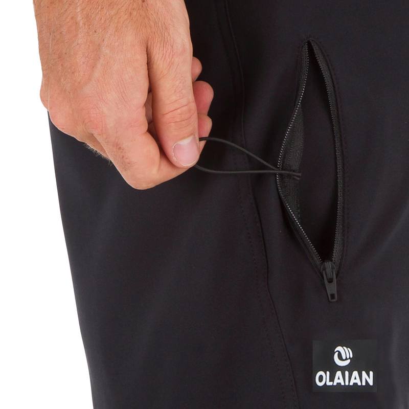 Quần short lướt ván Decathlon OLAIAN 500 - Đen tuyền trơn