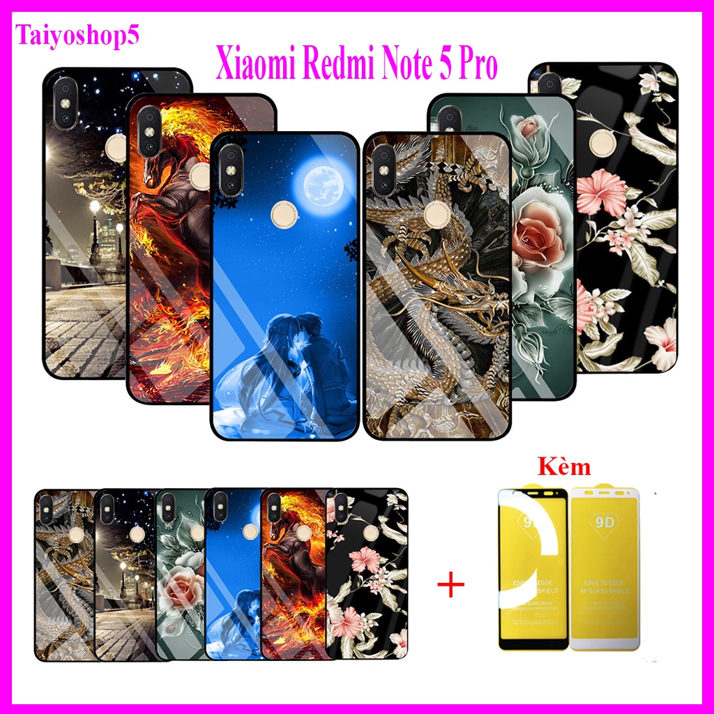 "Combo 1 ốp lưng Xiaomi Redmi Note 5 Pro + 1 Cường Lực" Mặt kính 3D sang trọng_Không Nhòe, Không Phai Hình Taiyoshop5