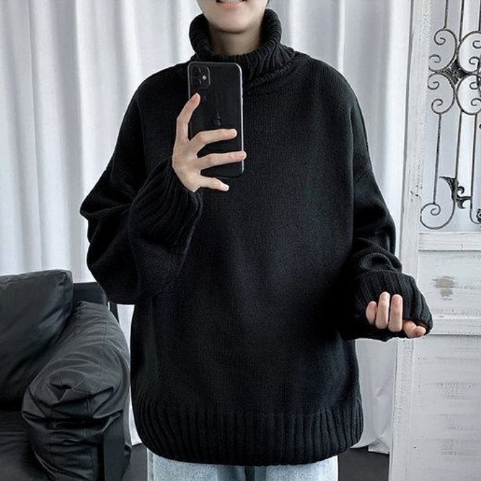 Áo sweater Cổ Lọ Thời Trang Đơn Giản Cá Tính Kiểu Hàn Quốc