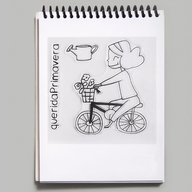 Tem Silicon Trong Suốt Hình Cô Gái Đạp Xe Dùng Trang Trí Album Ảnh Diy | BigBuy360 - bigbuy360.vn