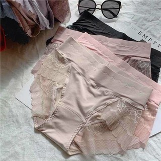 (sỉ)10 quần lót gen bụng cotton phối ren hoa cao cấp