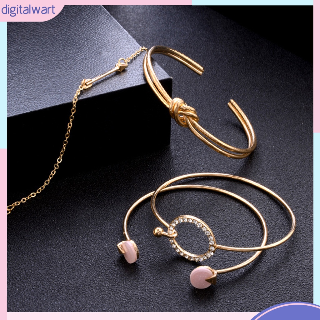 Set 4 vòng đeo tay kiểu dáng thời trang phong cách cho nữ