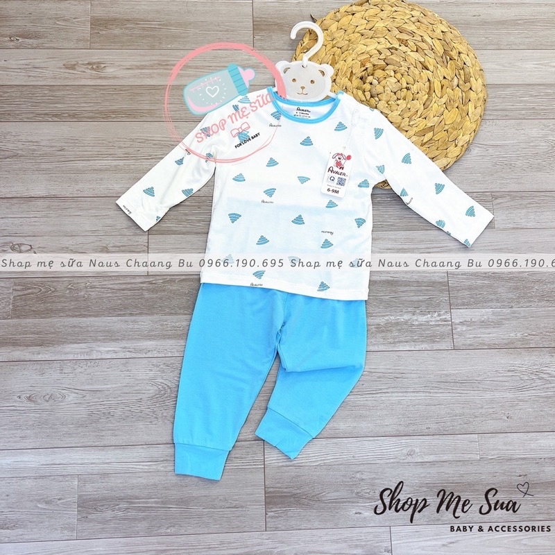 Bộ Avaler dài tay thu đông sợi tre cổ trụ cho bé