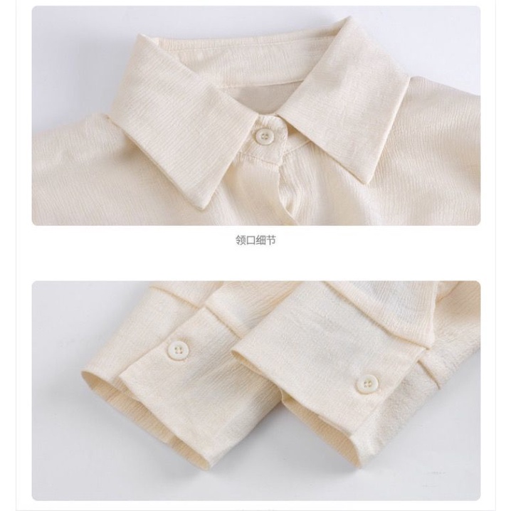 Áo Áo kiểu xếp nếp dáng rộng thoáng khí chống nắng hợp thời trang