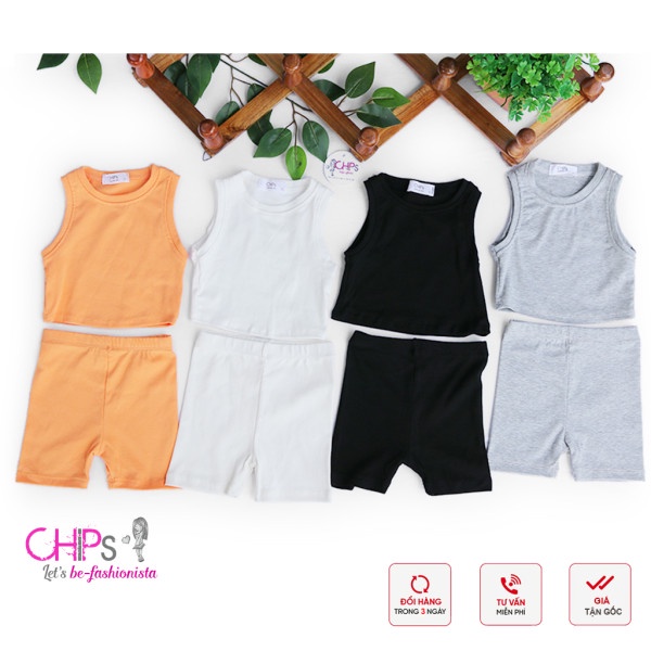 Set Đồ Mùa Hè Bé Gái Áo Croptop Ôm Body Quần Legging Đáng Yêu