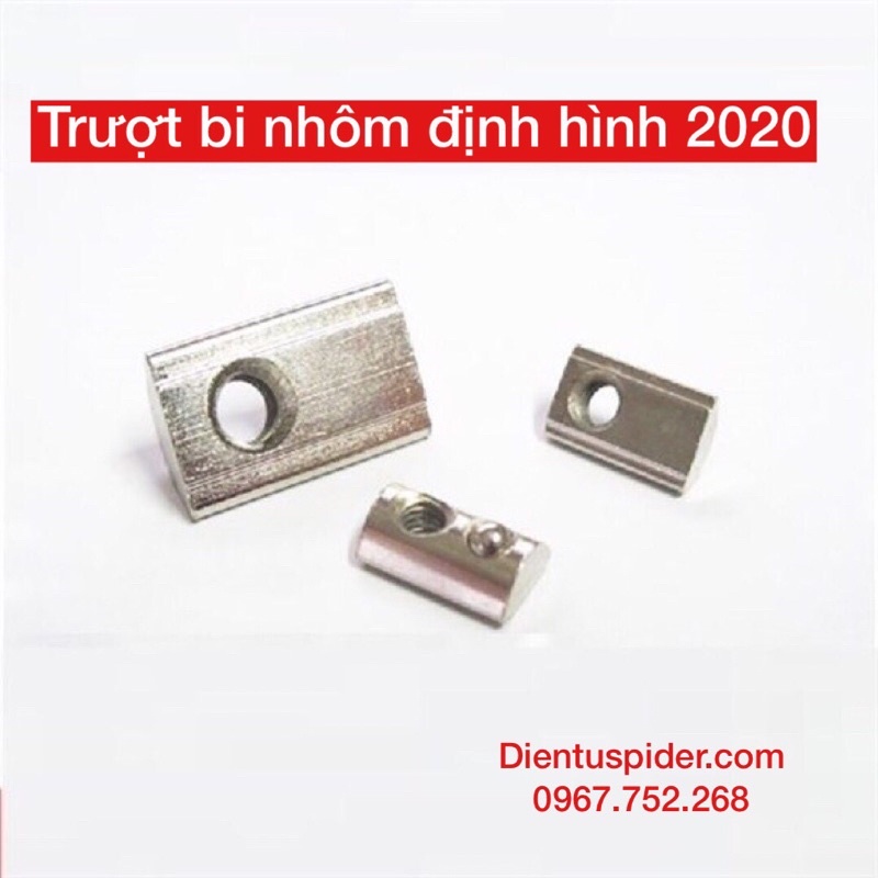 [combo 5] trượt bi nhôm định hình 2020 (ốc nhôm định hình có bi 20M3/20M4/20M5)