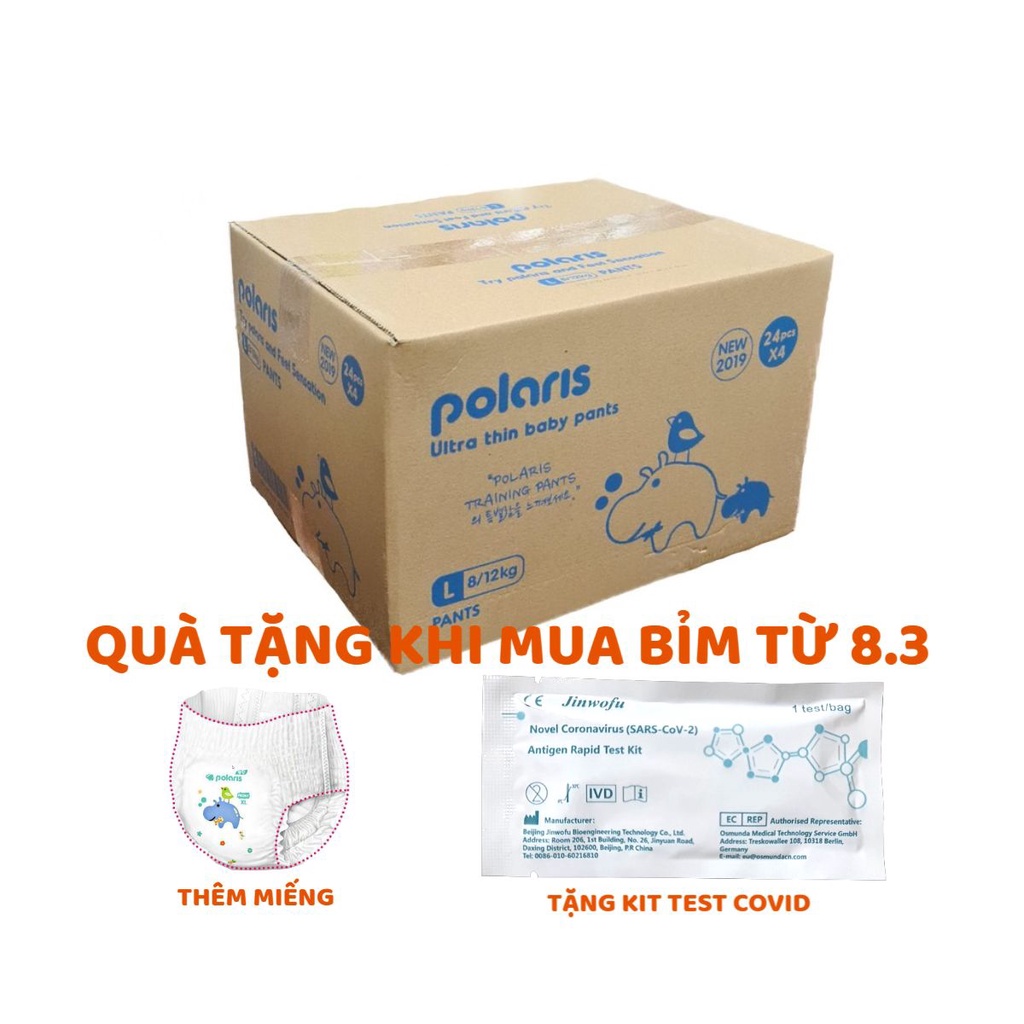 Thùng bỉm đêm Polaris nội Hàn Quốc dán/quần đủ size S34/M32/L24/XL22/XXL20/3XL18