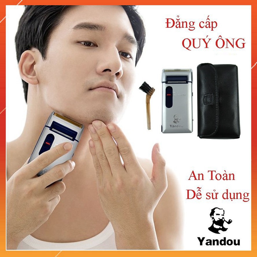 Combo 1 máy cao dâu và 1 bộ lưỡi dự phòng hãng MÁY CẠO RÂU SIÊU BỀN YANDOU SC-W301U
