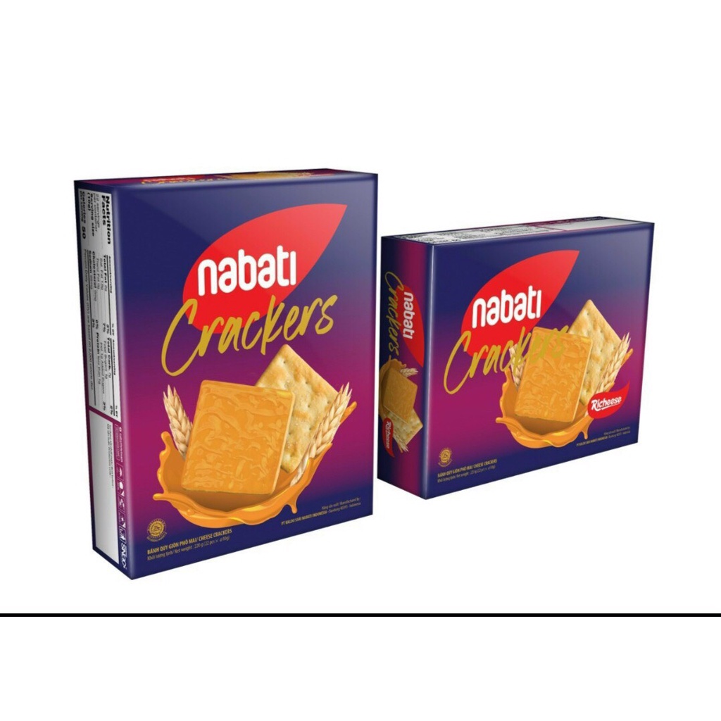 Bánh Nabati quy giòn phô mai Cheese / Socola Crackers 240g( 24cái x 10g)