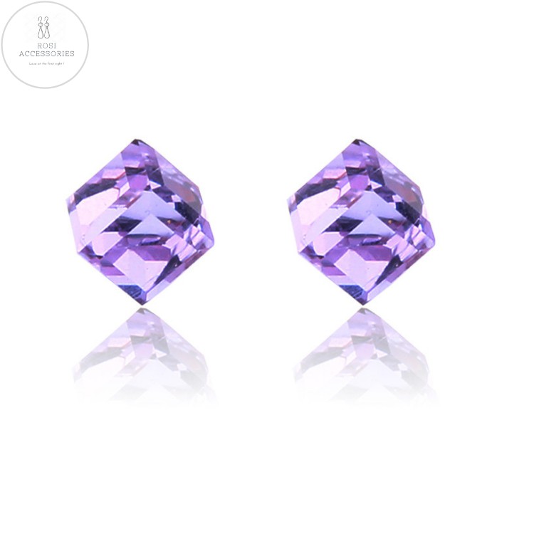 Khuyên Tai Nam Châm Khối Tinh Thể, Khuyên Tai Không Cần Bấm Lỗ (1 Đôi)