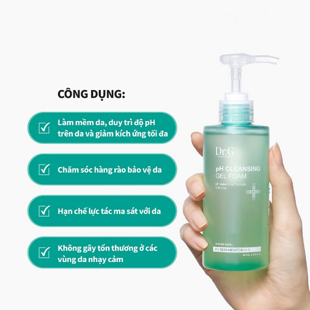 Sữa Rửa Mặt Dr.G pH Cleansing Gel Foam 200ml