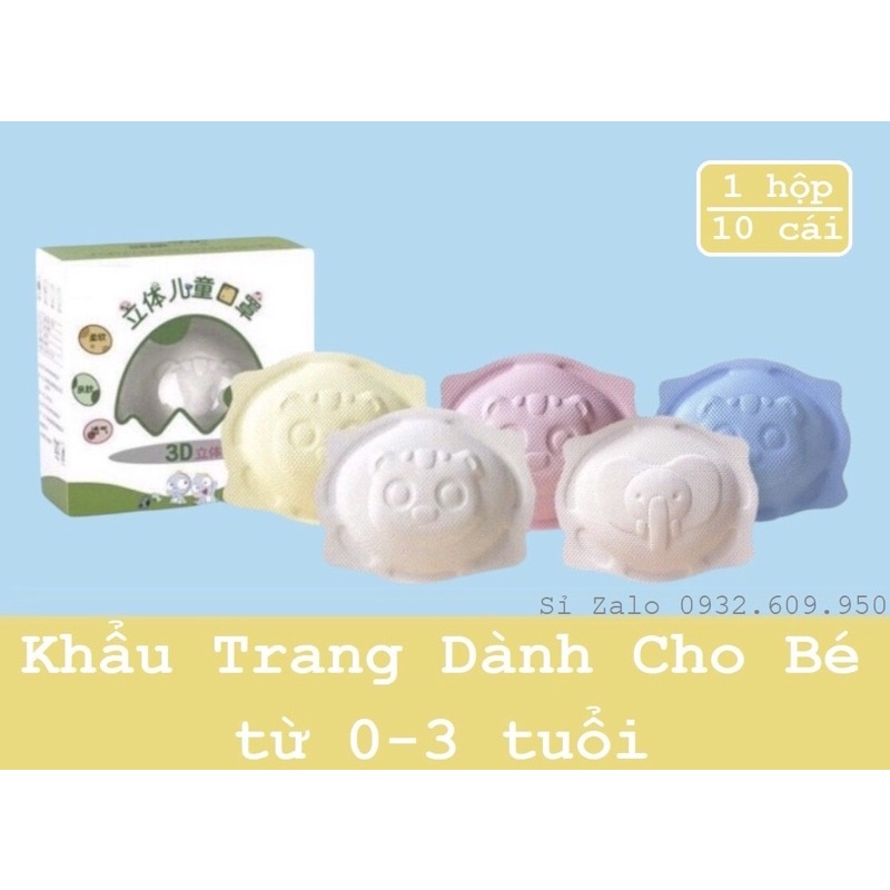 10 chiếc khẩu trang cho bé sơ sinh từ 0-3 tuổi