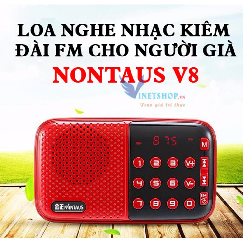 ĐÀI RADIO FM NGHE NHẠC QUA USB VÀ THẺ NHỚ AINGE /NONTAUS V8