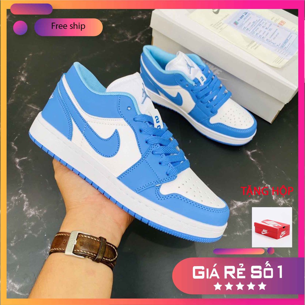 Giày Sneaker JD 1 màu xanh trắng thấp cổ nam nữ full box bill | BigBuy360 - bigbuy360.vn