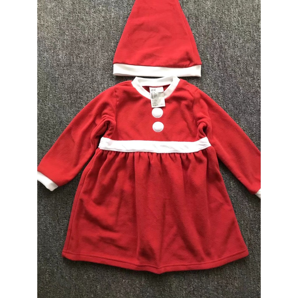 Váy H&M đỏ kèm mũ 4-5kg