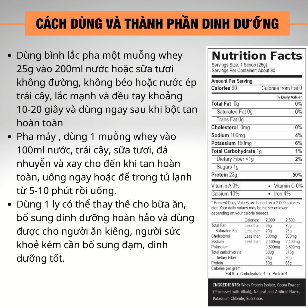 Whey isolate tăng cơ giảm mỡ bổ sung protein,ít calo,ít béo 4.41lb(2000g) - Muscleking