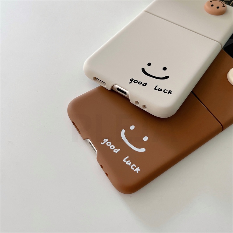 Ốp điện thoại HOCE PC hình mặt cười cho Samsung Galaxy Z Flip 4 Z Flip 3 5G ZFlip4 ZFlip3