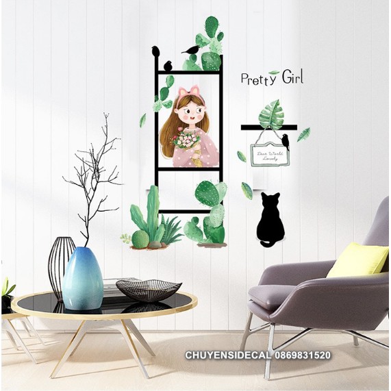 Decal dán tường - Xương Rồng độc đáo