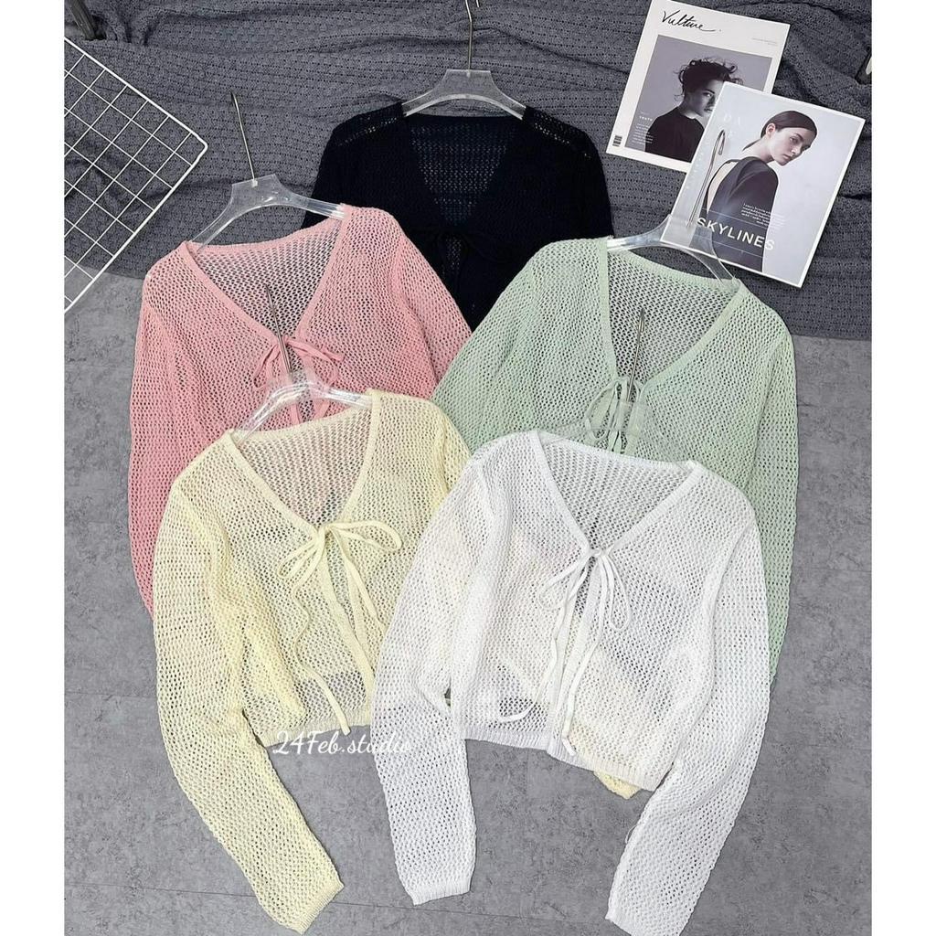 Áo lưới croptop đi biển phong cách ulzzang Hàn Quốc
