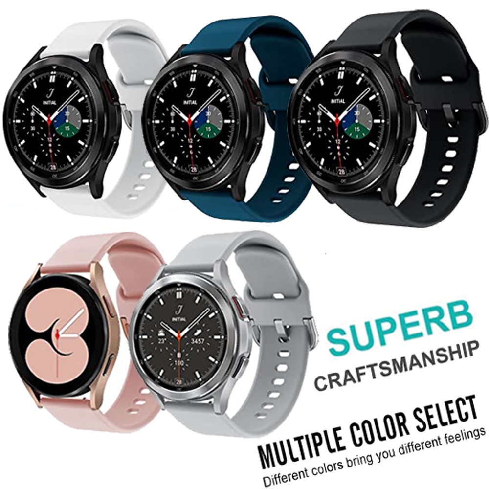 Dây đeo đồng hồ bằng silicon 46mm 42mm 40mm 44mm 41mm 45mm dành cho Samsung Galaxy Watch 4 Classic/3/Active 2