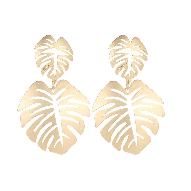 Bông tai hình chiếc lá rỗng