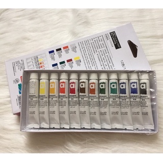 [Sale] Bột Vẽ Cọ Bản Dùng Vẽ Móng Set 12 Màu