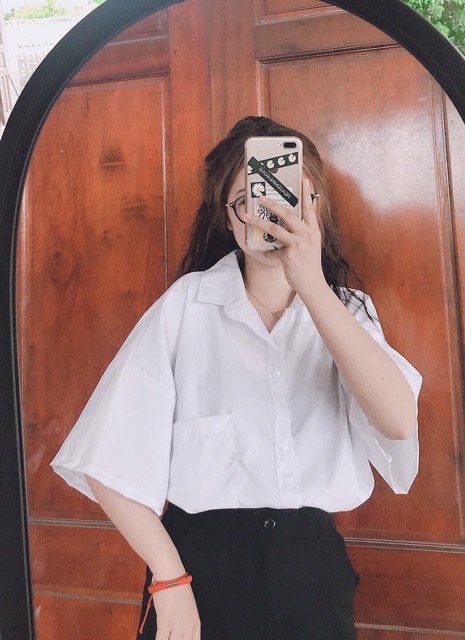 [HOT]ÁO SƠ MI TRẮNG CỘC, TAY LỠ CÓ TÚI/ KHÔNG TÚI ULZANG FREESIZE | BigBuy360 - bigbuy360.vn