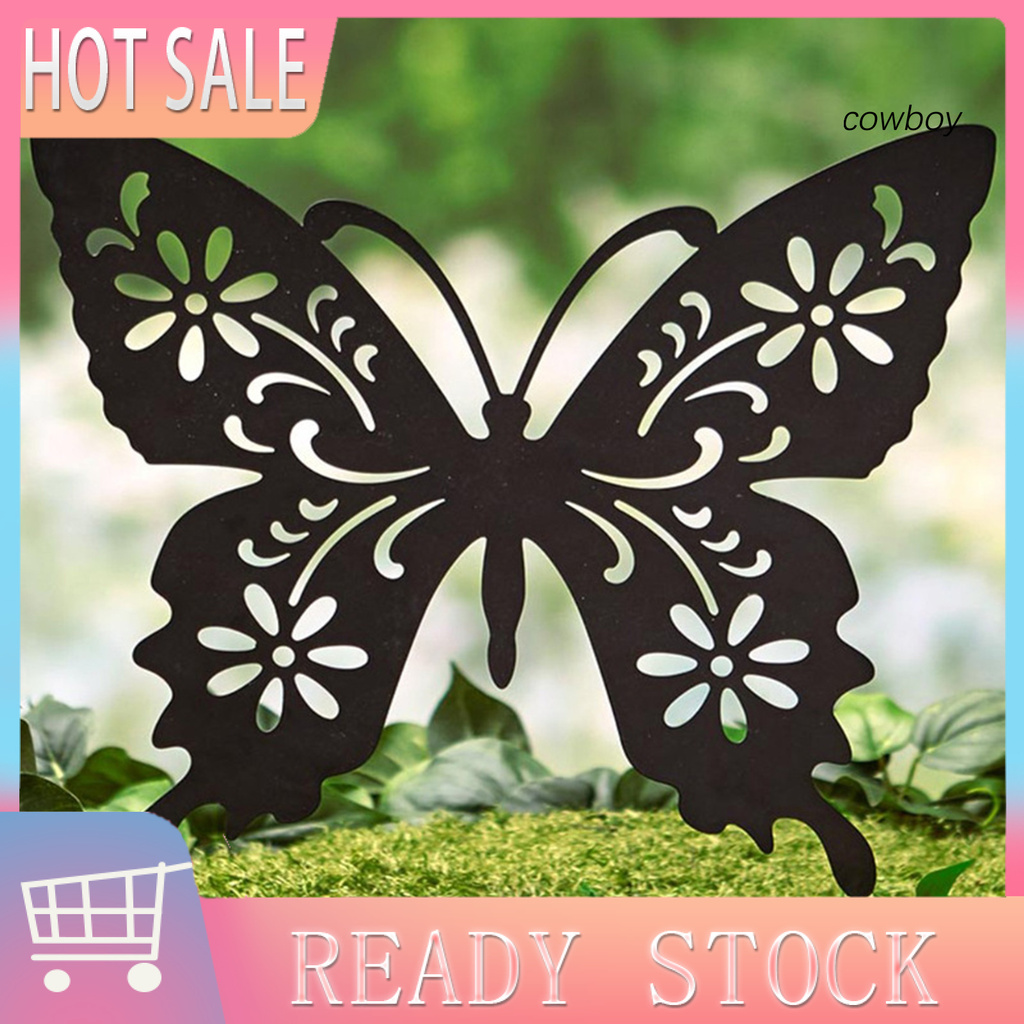 cowboy Animal Statue Eco-friendly Vivid Acrylic Simulation Butterfly Wall Ornament for Garden