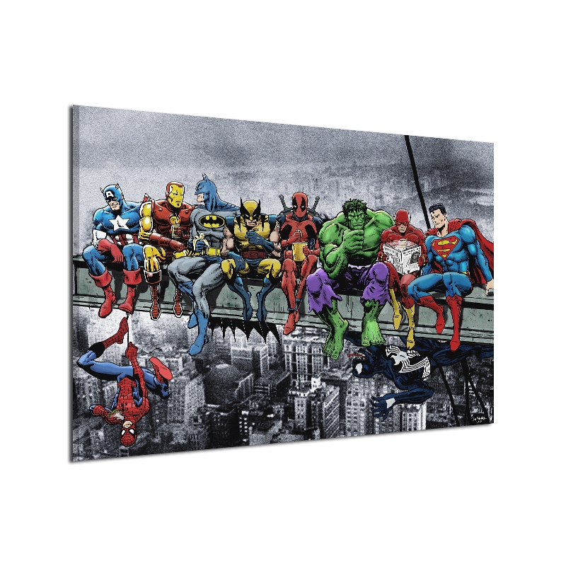 Tranh vải canvas treo tường trang trí nội thất họa tiết siêu anh hùng độc đáo