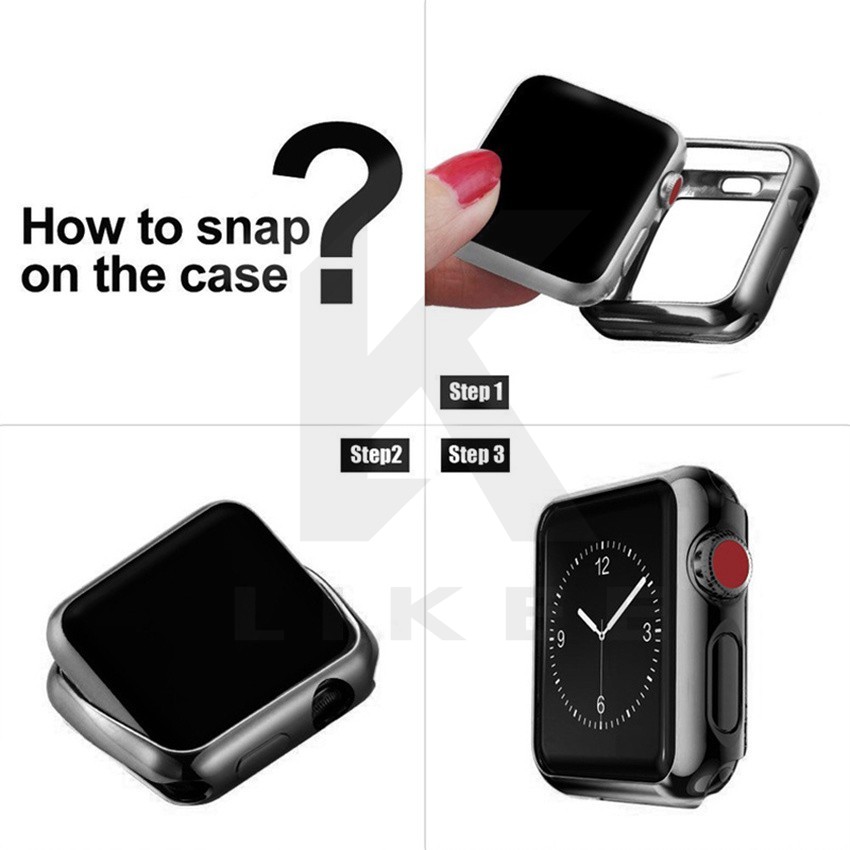 TPU Soft Cover Apple Watch Case 38mm 42mm 40mm 44mm Iwatch Series SE 6 5 4 3 2 1 Khung Bảo Va