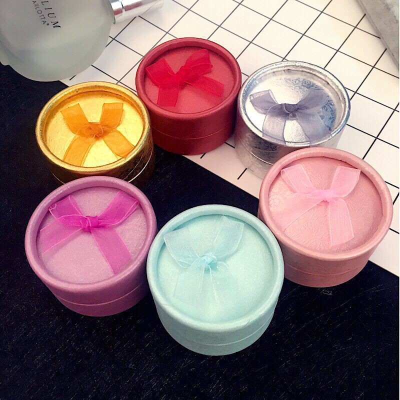 Hộp tròn nơ đựng nhẫn ❤️siêu đẹp rẻ❤️ sẵn sll-Hộp Đựng Trang Sức Hình Tròn