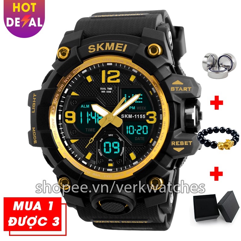 [+QUÀ] Đồng hồ nam điện tử SKMEI phong cách thể thao 2 máy song song chống nước tuyệt đối VK043 siêu bền - Verk Watches