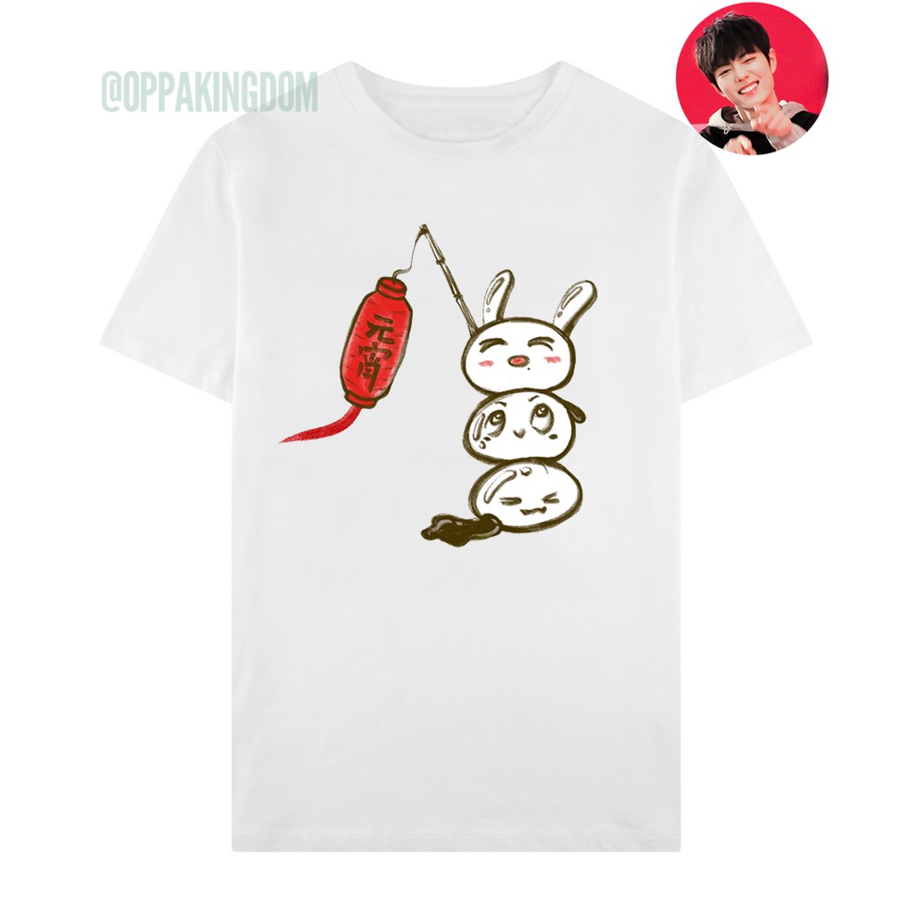 Áo thun Tiêu Chiến Thỏ chơi đèn lồng