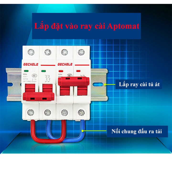 Cầu dao đảo chiều 100A/2P/220V, Át đảo chiều