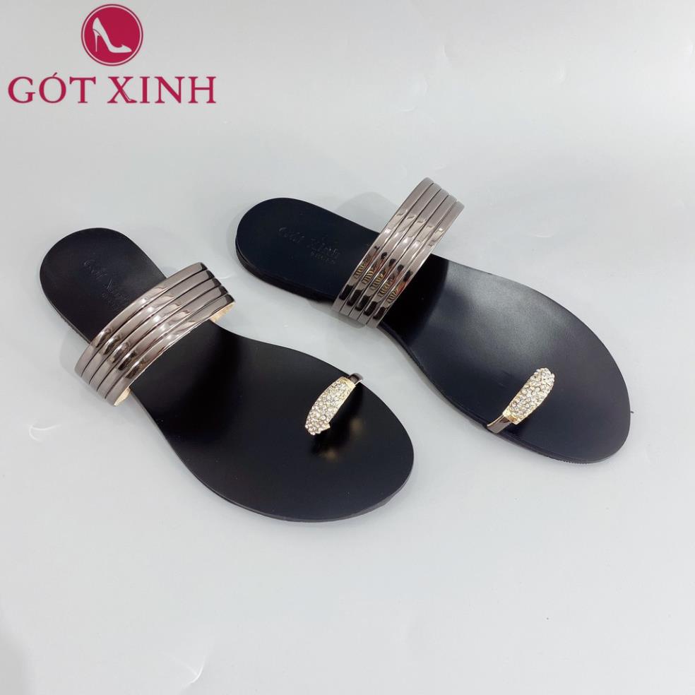 WF Dép xỏ ngón nữ GÓT XINH D61 quai ngang đế 2 lớp