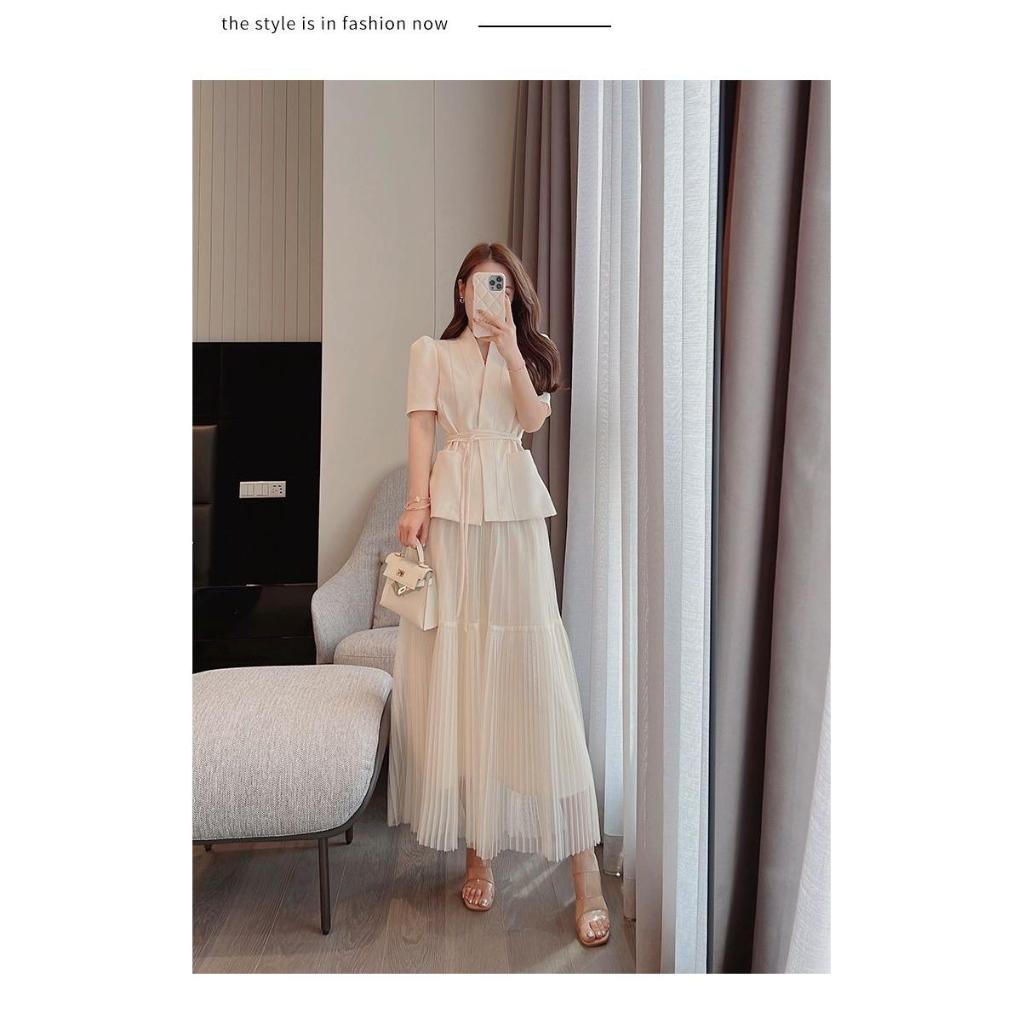 HOMLIV Set Áo Thun Ngắn Tay + Chân Váy Thời Trang Nữ